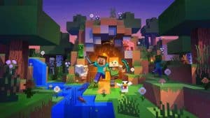 Cena de Minecraft usada no guia sobre Minecraft Classic