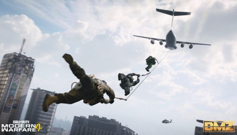 Operadores militares em operação de infiltração aérea na DMZ de Modern Warfare 4, imagem oficial do Xbox Wire
