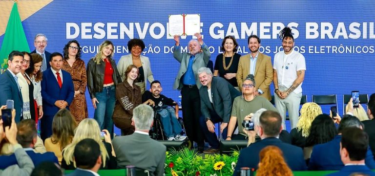 Cerimônia de regulamentação do Marco Legal dos Games no Palácio do Planalto em 14 de outubro de 2026, foto Ricardo Stuckert