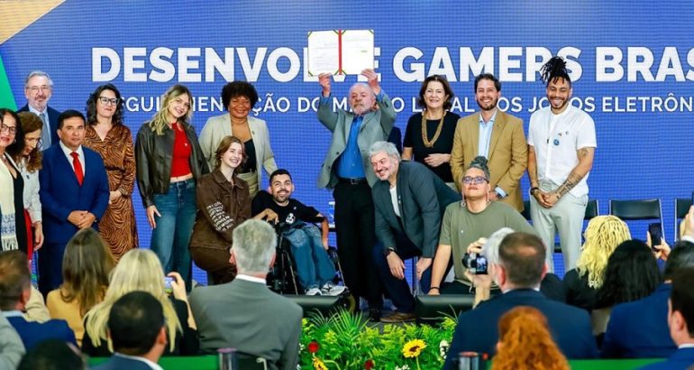 Cerimônia de regulamentação do Marco Legal dos Games no Palácio do Planalto em 14 de outubro de 2026, foto Ricardo Stuckert