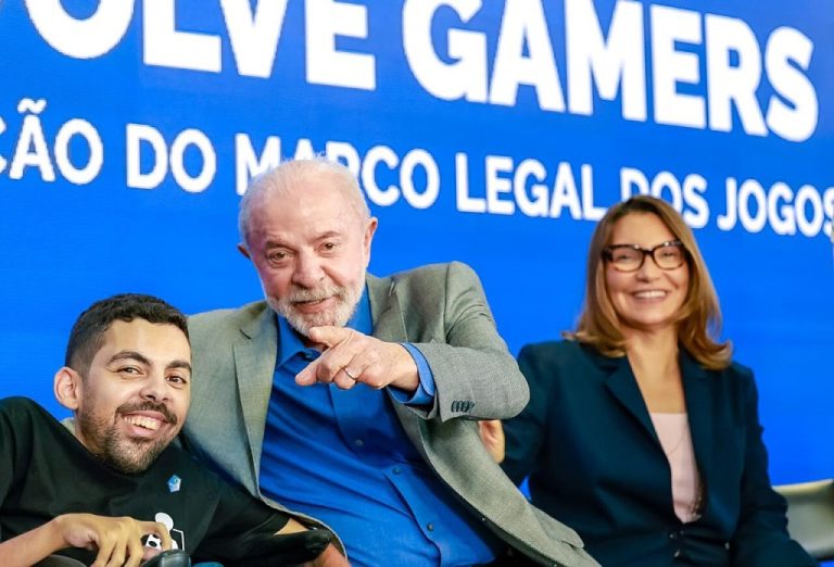 Fotografia da cerimônia sobre o Marco Legal dos Games em 2026, crédito Ricardo Stuckert
