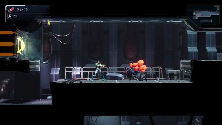 Samus Aran explora cenário de Metroid Dread em captura oficial da Nintendo
