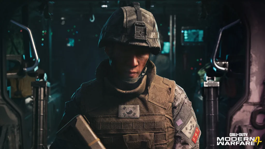 Soldado sul-coreano em cena da campanha de Call of Duty Modern Warfare 4, imagem oficial da Activision
