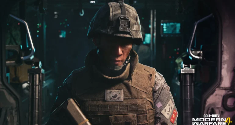 Soldado sul-coreano em cena da campanha de Call of Duty Modern Warfare 4, imagem oficial da Activision