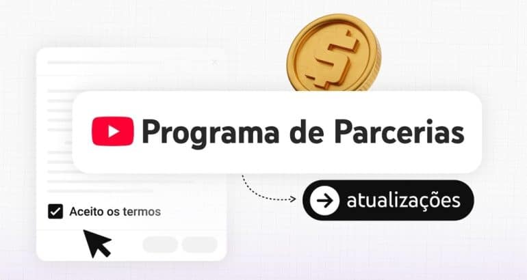 Imagem oficial do YouTube Criadores sobre atualizações do Programa de Parcerias
